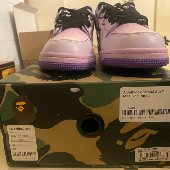 Bape Other - Bape A Bathing Ape SK8 sta purple size 10.5